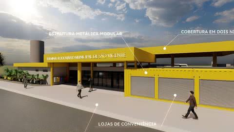 O projeto conectará toda a extensão das praias do centro da cidade - Imagem: Prefeitura de São Vicente