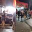 Carro invadiu a calçada de uma lanchonete em Mongaguá e atingiu quatro clientes; motorista foi preso pela Polícia Militar. - Imagem: Reprodução