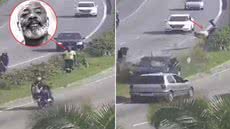 Vagner Luis Eduardo morreu após ser atingido por um carro enquanto realizava serviços de jardinagem na Avenida Ayrton Senna da Silva, na entrada de Praia Grande - Imagem: Reprodução