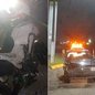 Acidente envolvendo uma motocicleta da Polícia Militar e um carro deixou um policial ferido na Rodovia Padre Manoel da Nóbrega, em Itanhaém. A Polícia Civil investiga as circunstâncias da colisão - Imagem: Reprodução/CCI Artesp