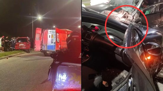 Um engavetamento envolvendo três carros deixou duas pessoas feridas em Bertioga, mobilizando equipes de resgate para atendimento - Foto: Redes Sociais/ @aconteceu_em_bertioga