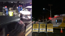 Acidente em São Vicente deixou feridos após condutor alcoolizado provocar colisão - Imagem: Reprodução | Redes Sociais