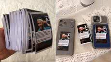 William Sobral dos Santos produziu 400 adesivos com o registro de uma publicação curtida por Neymar e levou parte do material para Praia Grande durante o feriado prolongado - Imagem: Arquivo Pessoal
