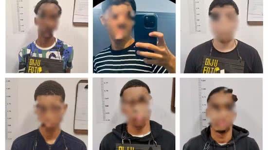 Imagens de segurança registraram a ação de seis adolescentes dentro de uma unidade da rede Oxxo em Santos; investigação da Polícia Civil resultou na identificação dos suspeitos - Imagem: Divulgação/Polícia Civil