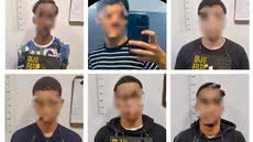 Imagens de segurança registraram a ação de seis adolescentes dentro de uma unidade da rede Oxxo em Santos; investigação da Polícia Civil resultou na identificação dos suspeitos - Imagem: Divulgação/Polícia Civil