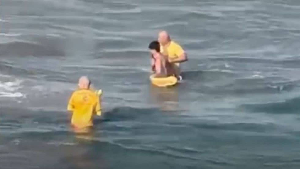 Salvamento em Praia Grande - Imagrm: Reprodução/Gbmar