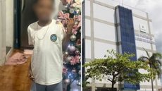 Caso envolvendo aluno autista de 8 anos em escola municipal de Santos é investigado pela Polícia Civil após a família registrar áudios dentro da unidade. A profissional de apoio foi desligada das atividades após a denúncia - Imagem: Arquivo Pessoal e Reprodução