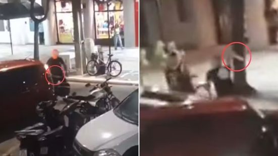 Briga de trânsito no Centro de Guarujá terminou com homem ferido por golpes de faca; caso é investigado - Imagem: Reprodução