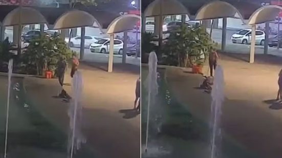Suspeito foi identificado com auxílio de imagens de monitoramento e preso pela Polícia Civil após investigação sobre o ataque ocorrido na Ponta da Praia, em Santos - Imagem:Reprodução/Câmera de Segurança