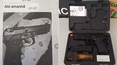 Arma de airsoft apreendida com suspeito após ameaças à ex-companheira no litoral de SP - Imagem: Reprodução
