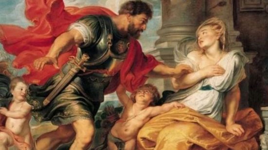 “Afrodite e Ares” pintura mural em Pompeia (séc. I d.C.). A intimidade dos deuses revelada antes do juízo dos homens. - Imagem: Divulgação