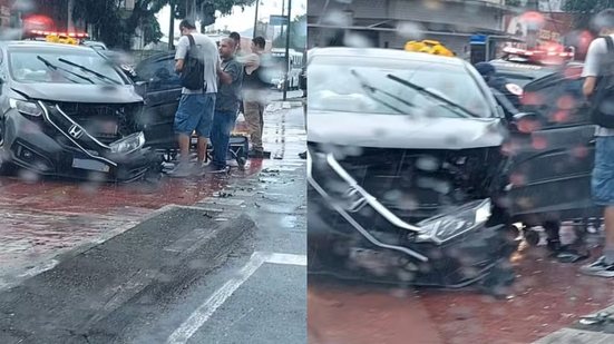 Um dos veículos envolvidos estava com a documentação vencida, levando à intervenção da CET para remoção do carro - Foto: Bruno Guitierrez/ g1
