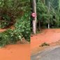 Rompimento no encanamento da Sabesp causou deslizamento em São Vicente, afetando o tráfego e a distribuição de água na região - Imagem: Reprodução/Instagram