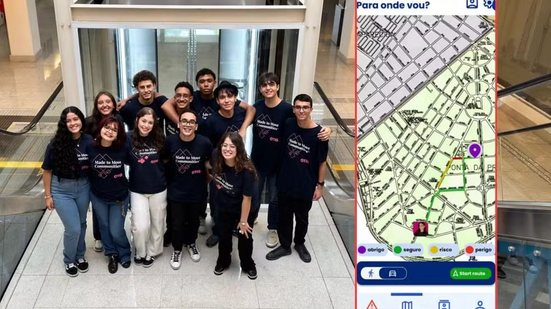 Estudantes da ETEC Aristóteles Ferreira desenvolvem aplicativo com inteligência artificial para auxiliar moradores durante enchentes e conquistam prêmio internacional - Imagem: Divulgação/Otis