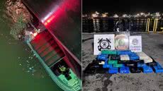 Aproximadamente 33 quilos de uma substância com características de cocaína foram encontrados por mergulhadores no casco de um navio atracado no Porto de Santos, na terça-feira (27) - Imagem: Marinha do Brasil/Divulgação