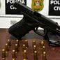 Arma apreendida com o suspeito durante a investigação - Imagem: Reprodução/Divulgação/Policia Civil