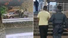 O jovem de 26 anos foi preso após roubar carro em Santos e tentar escapar pela Rodovia Anchieta - Imagem: Reprodução / PMRv