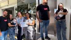 Após nove meses de internação, Zenaldo recebeu alta do Hospital Guilherme Álvaro, em Santos, e iniciou uma nova etapa de cuidados em casa. A despedida foi acompanhada por familiares e profissionais da unidade - Imagem: Arquivo Pessoal