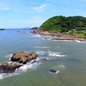 Vista da Boca da Barra, em Itanhaém, onde a prefeitura pretende realizar estudos sobre o acúmulo de sedimentos na foz do Rio Itanhaém - Imagem: Prefeitura de Itanhaém/Divulgação