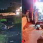 Motorista conseguiu deixar o veículo após carro cair em canal de São Vicente, no litoral de São Paulo. Acidente aconteceu no mesmo local onde três mulheres morreram em 2025. - Imagem: Arquivo Pessoal / Patrícia Lopes