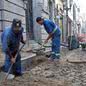 Calçadão de rua no Centro Histórico de Santos começa a ganhar novo visual - Imagem: reprodução Prefeitura de Santos