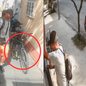 Imagens de segurança mostram o ladrão aguardando a rua ficar vazia antes de invadir o condomínio e furtar a bicicleta - Imagem: Reprodução