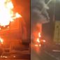 Incêndio ocorreu no km 50 da rodovia, mas não causou fechamento da pista ou congestionamento - Imagem: Reprodução/ Redes Sociais