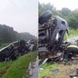 O teste do bafômetro não pôde ser realizado no caminhoneiro devido ao seu estado de saúde - Imagem: Reprodução