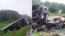 O teste do bafômetro não pôde ser realizado no caminhoneiro devido ao seu estado de saúde - Imagem: Reprodução