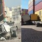 O acidente ocorreu no terminal MedLog, onde rajadas de vento superiores a 60 km/h contribuíram para a tragédia - Imagem: Reprodução/ Redes Sociais