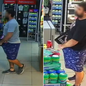 Câmeras registram homem escondendo chocolates dentro da roupa durante furto em supermercado de Santos - Imagem: Reprodução