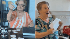 Júlia Fernandes Soares Augusto, de 86 anos, se emociona ao descobrir que irá ao show do BTS e viraliza nas redes sociais - Imagem: Arquivo Pessoal