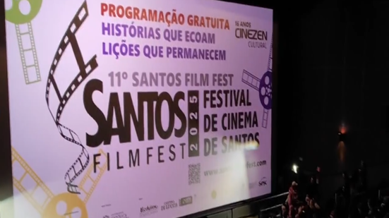 12º Santos Film Fest mantém sessões e atividades gratuitas em diferentes espaços de Santos até quarta-feira (26), com mais de 100 produções selecionadas, debates, homenagens e exibições especiais - Imagem: Tv Tribuna