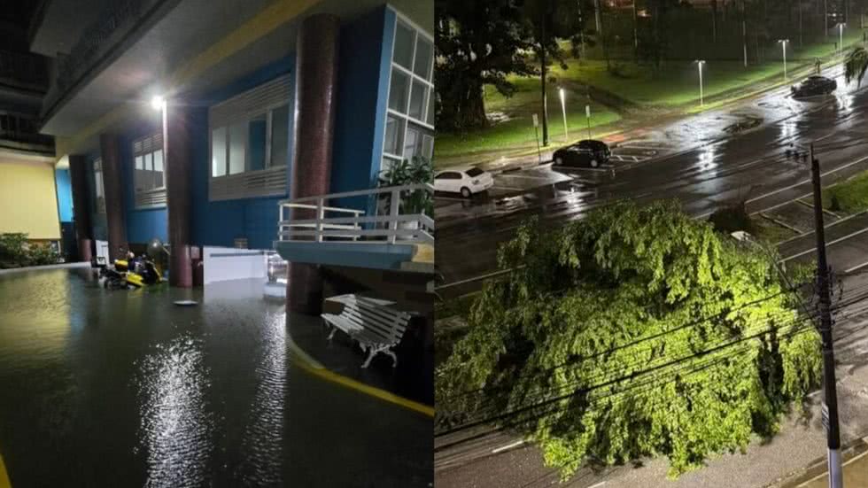 Rajadas de vento impressionantes causam danos em várias cidades da Baixada Santista, mas sem feridos registrados - Foto: Deta na Moral e g1 Santos