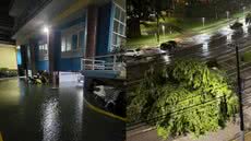 Rajadas de vento impressionantes causam danos em várias cidades da Baixada Santista, mas sem feridos registrados - Foto: Deta na Moral e g1 Santos