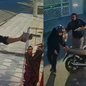 Imagens de segurança mostram a ousadia de um ladrão que roubou motocicleta de mulher em plena luz do dia na Praia Grande - Imagem: Reprodução