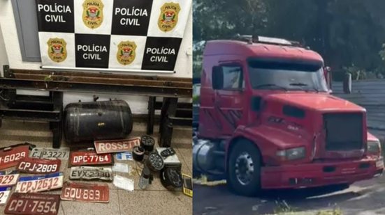 Polícia Civil apreendeu veículos e prendeu dois homens, mas os líderes da quadrilha continuam foragidos - Foto: Divulgação/ Polícia Civil