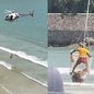 Jovem foi resgatado com vida, mas o idoso, em parada cardiorrespiratória, não resistiu aos esforços dos socorristas - Foto: Fabrício Novelli/ StarDrone_films