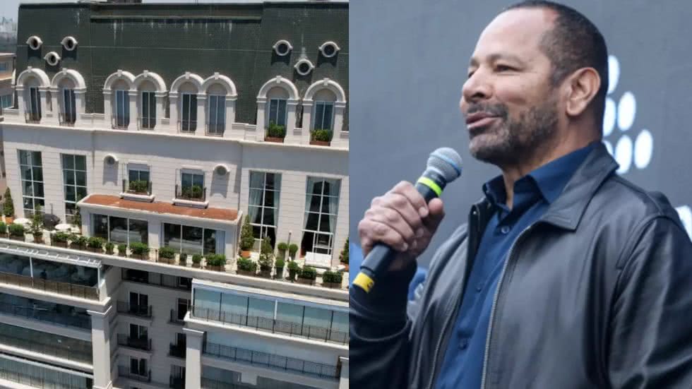 O tríplex, que foi lar de Luciana Gimenez e Marcelo de Carvalho, possui 1.388 m² e comodidades exclusivas - Imagem: Reprodução/ Foto: Reinaldo Campos / Santos FC