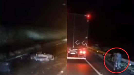 Um motociclista perdeu a vida após colidir com um búfalo que invadiu a pista na BR-116, causando um grande congestionamento - Imagem: Reprodução/ Redes Sociais