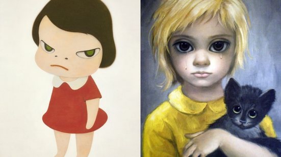 Yoshitomo Nara, Knife Behind the Back e Margaret Keane, The Stray  (O abandonado) - Imagem: Reprodução