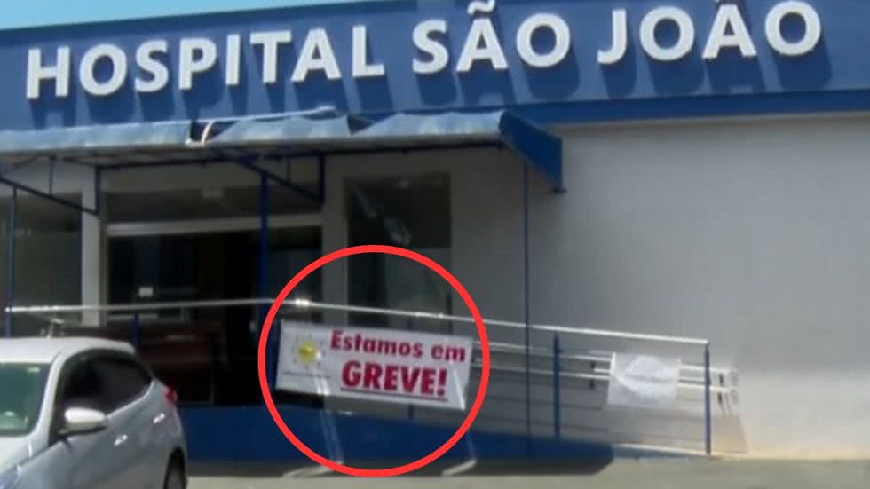 A greve no Hospital São João, em Registro, afeta 240 profissionais e serviços essenciais, como oftalmologia e centro cirúrgico - Imagem: Reprodução