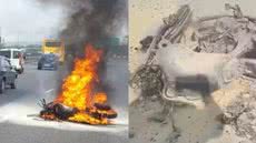 Apesar da gravidade do incêndio, o motorista do carro permaneceu no local e ajudou a vítima até a chegada do resgate - Foto: Divulgação/ GCM Cubatão