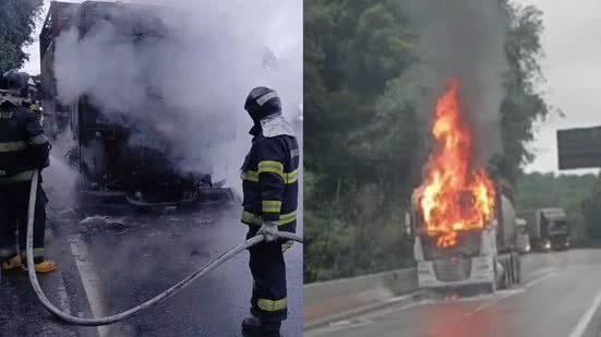 A natureza inflamável da carga fez com que a pista fosse fechada - Imagem: Reprodução