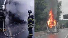 A natureza inflamável da carga fez com que a pista fosse fechada - Imagem: Reprodução