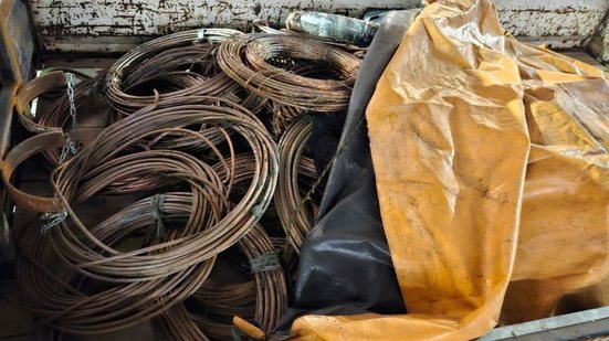 Fios de cobre foram furtados de terminal em Santos - Imagem: Reprodução