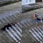 Câmeras de segurança mostram homem agredindo mulher na rua; caso levanta questões sobre violência doméstica e impunidade - Imagem: Reprodução