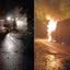 A colisão ocorreu na noite de segunda-feira e mobilizou 11 bombeiros para controlar as chamas - Imagem: Reprodução