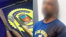 Indivíduo foi detido após ameaçar agentes e resistir à prisão no bairro Vila Nova - Imagem: Reprodução