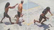 Um morador foi atacado enquanto passeava com seu cachorro na Avenida Dom Pedro I, em Guarujá, em um crime audacioso - Imagem: Reprodução